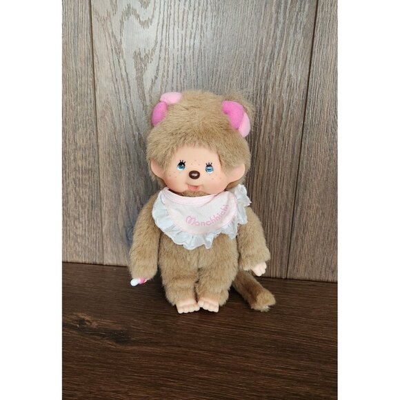 Monchhichi A Gift From Angel Beige Twin Tail Plush Retro Heart Wings Sekiguchi - Picture 1 of 7